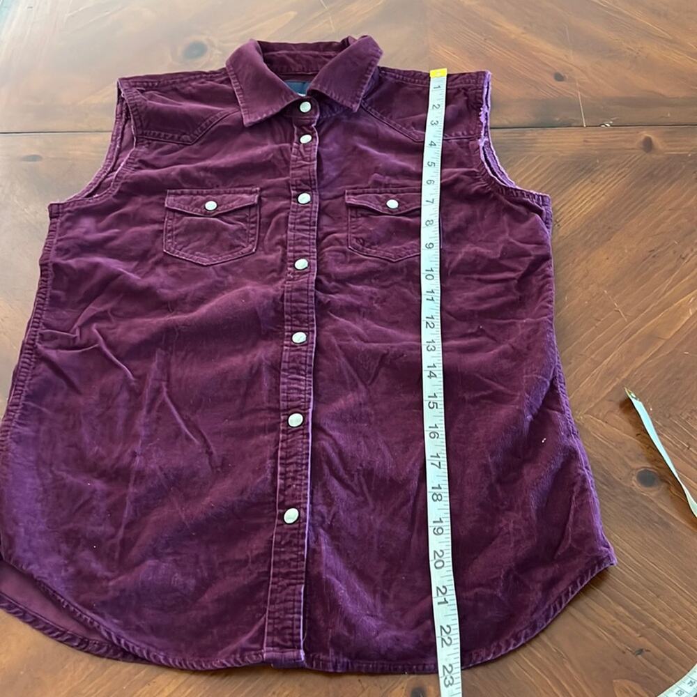 American Eagle Outfitters XS Purple Berry Snap Front Corduroy Blouse Westerncore - Picture 8 of 8